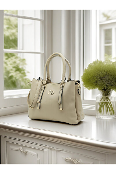 Generic Elegant Artificial Leather Tote Bag – Women’s Structured Handbag with Gold Accents & Top Handles