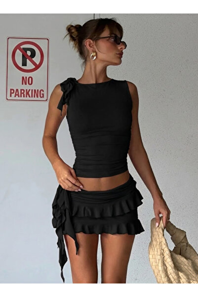 World Fashion Trends Wft3067 Layered Skirt Set