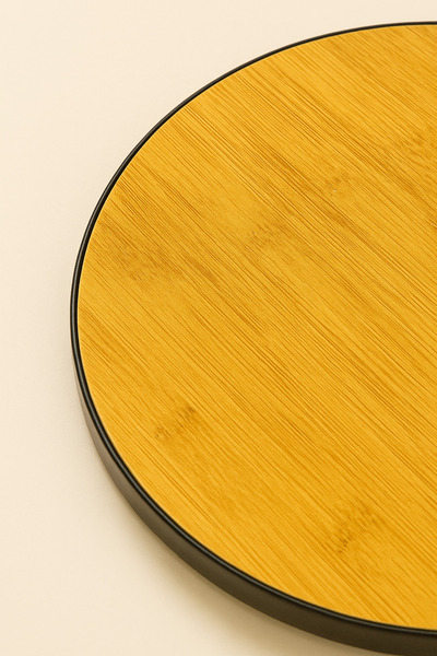 Mirilliahome 32 cm Bamboo Rotating Presentation Tray – Rotating Serving and Presentation Tray with Non-Slip Base