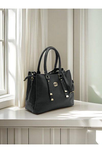 Generic Elegant Artificial Leather Tote Bag – Women’s Structured Handbag with Gold Accents & Top Handles