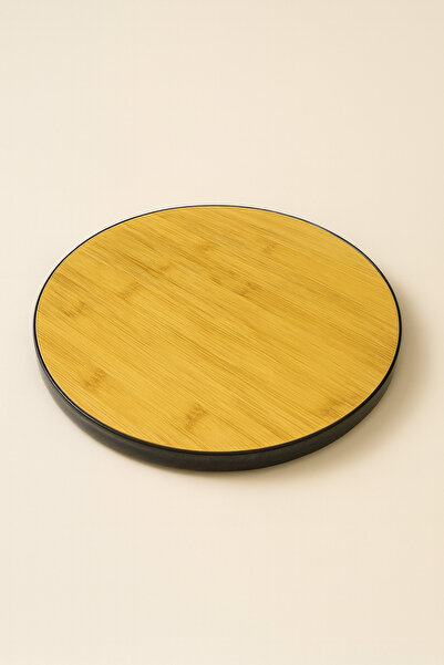 Mirilliahome 32 cm Bamboo Rotating Presentation Tray – Rotating Serving and Presentation Tray with Non-Slip Base