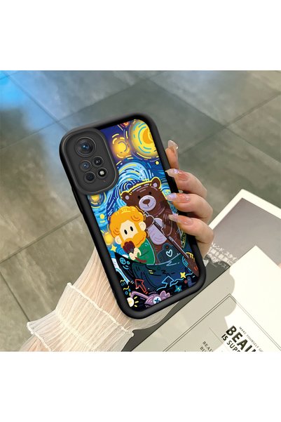 ucuc جراب هاتف Xiaomi Redmi Note 11 Pro متوافق مع السيليكون الأسود بنمط فان ج...