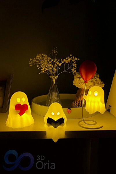 3-Piece Premium Ghost Pack & Flying Balloon-Book Reader-Heart Ghost Set & 3-Piece Ghost set