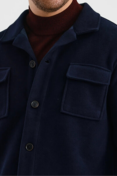 Wellalux Men's Shirt Collar Long Sleeve Cardigan