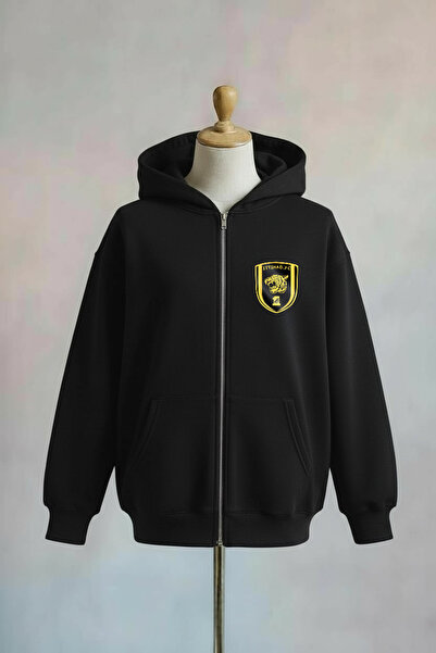 Vordevia سترة نادي الاتحاد FC B مطبوع ذات قصة فضفاضة سحابات