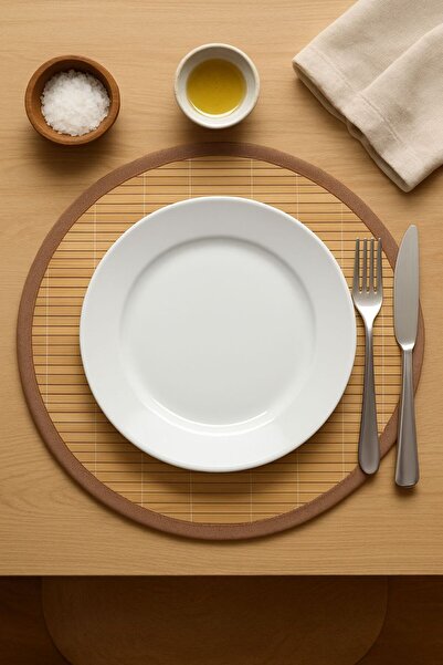 EVZEN E TİCARET BAMBU YUVARLAK AMERİKAN SERVİSİ BAMBU SERVİS ALTLIĞI 1 ADET