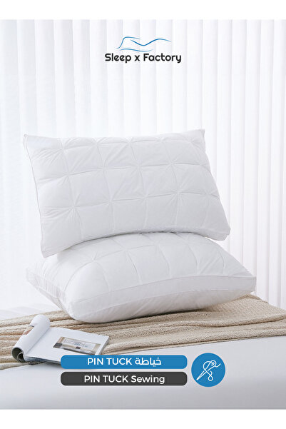 Sleep x Factory Eileen Hotel Pillow – 70×50 cm – Natural Cotton Fabric with Soft Microfiber Filling, 1200 g