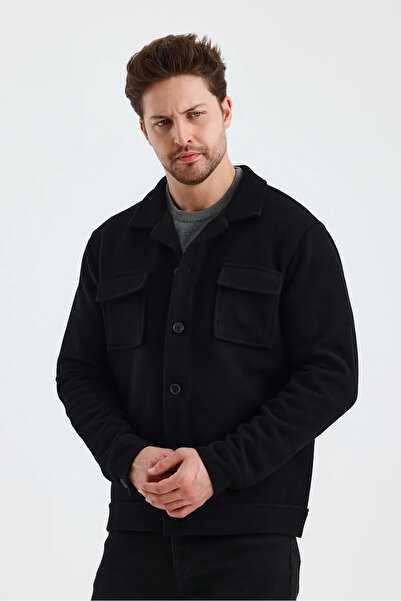 Wellalux Men's Shirt Collar Long Sleeve Cardigan