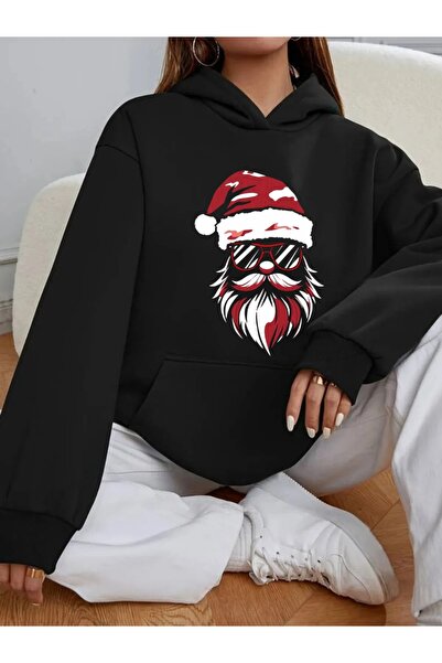 ship master هودي للجنسين أسود قصة فضفاضة بغطاء رأس 100% قطن 3 خيوط B مطبوع مق...