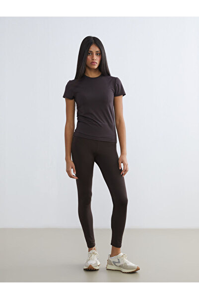 LC Waikiki Кафяви дамски спортни клинчета с висока талия