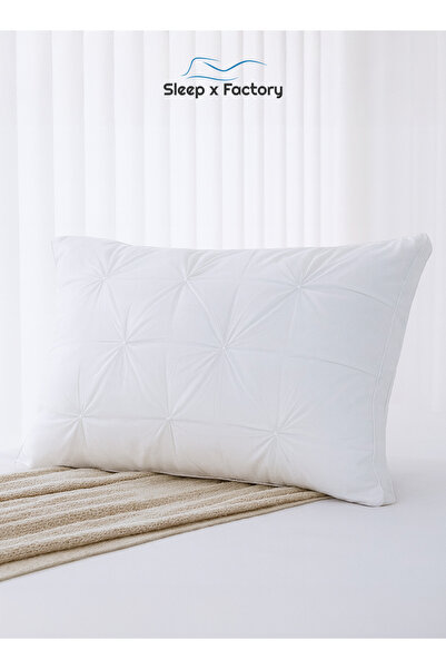 Sleep x Factory Eileen Hotel Pillow – 70×50 cm – Natural Cotton Fabric with Soft Microfiber Filling, 1200 g