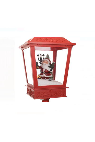 OEM Decorative Christmas Lantern with Santa Claus Figurine with Snowman Music & Light 31x31x165cm