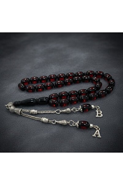 QELA COLLECTION Kişiye Özel Harfli Kehribar Tesbih Arpa Kesim – Kişiye Özel H...