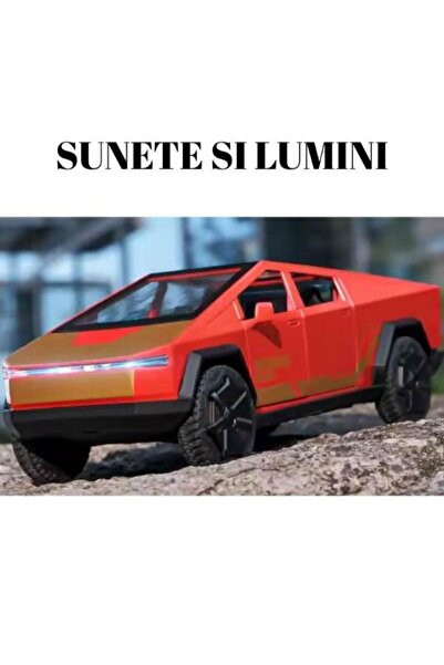 OEM Tesla Cybertruck Metal Car, Sounds and Lights, Moving Doors, Pull-Back Function, 15cm, Red