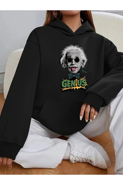 ship master Hanorac unisex negru supradimensionat cu glugă bumbac 100% 3 Thre...