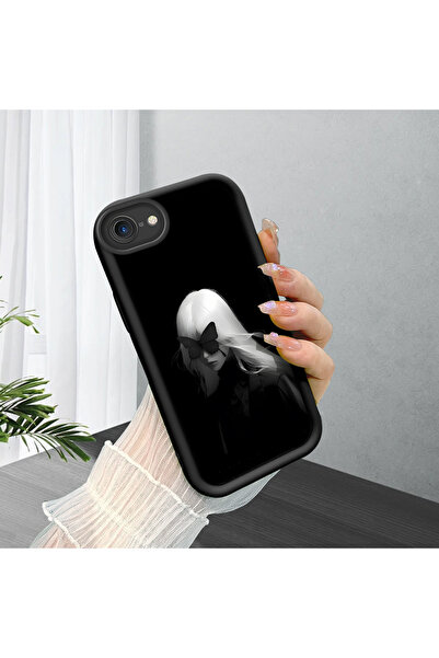 ucuc حافظة هاتف من السيليكون الأسود المتوافقة مع هاتف iPhone 7 بنمط الرسوم ال...