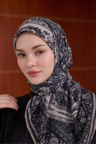 İpekhan Winter Bloom Μαλακό Κασκόλ 1242 Καφέ Μαύρο