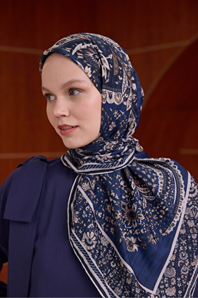 İpekhan Winter Bloom Soft Scarf 1242 Saks Blue