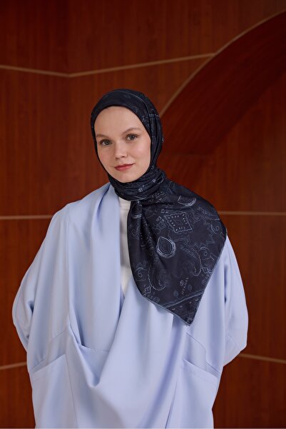İpekhan Winter Bloom Soft Scarf 1243 Dark Blue