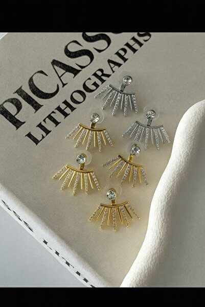 ALEXANDER HUD Women's Anti-Allergic Tarnish Resistant Waterproof Zircon Stone Style Silver Gold Steel Brand Earring Models