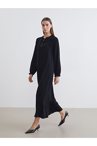 LC Waikiki Black Tie Neck Dress