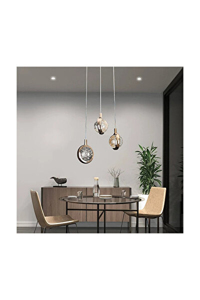 genric Elegant Prime Pendant Light, Triple Gold, with 3 Changing Lights, 18 Watts