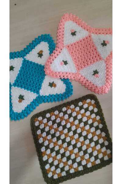 Papatyam 3 Pieces Hand Knitted Washcloth/ Handcrafted Bath Washcloth/Dowry Washcloth Bath/Shower/Dowry/