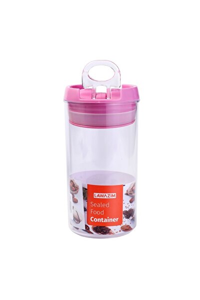 Lawazim Food Container 3pcs Round Pink for Dry Food Storage and Pantry Use