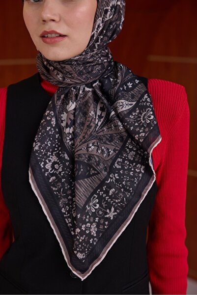 İpekhan Winter Bloom Soft Scarf 1242 Coffee Bean