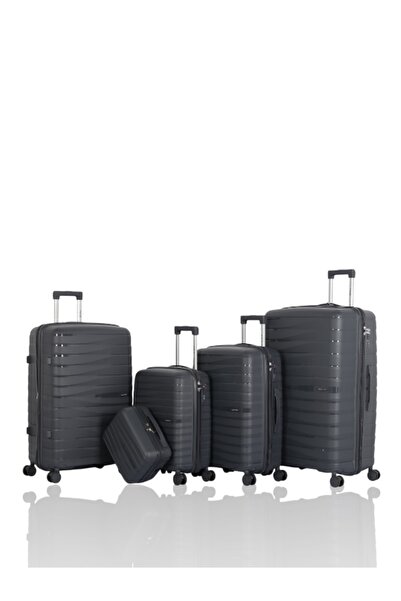 AVIATOR Luxury and complete travel bag set – 5 pieces made of highly durable, break-resistant polypropylene