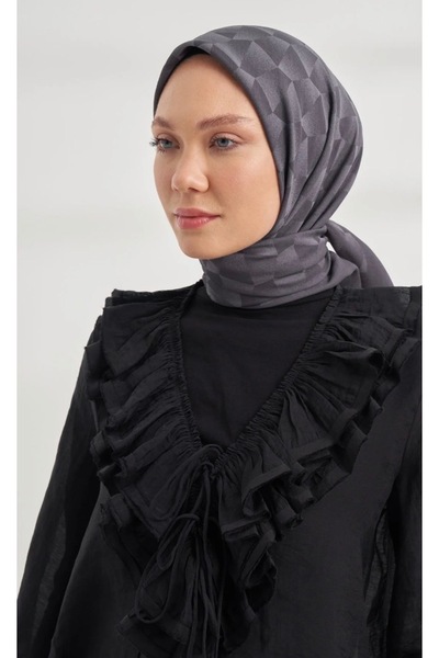 ARMANDA Cotton Monogram Geometrik Desen Eşarp