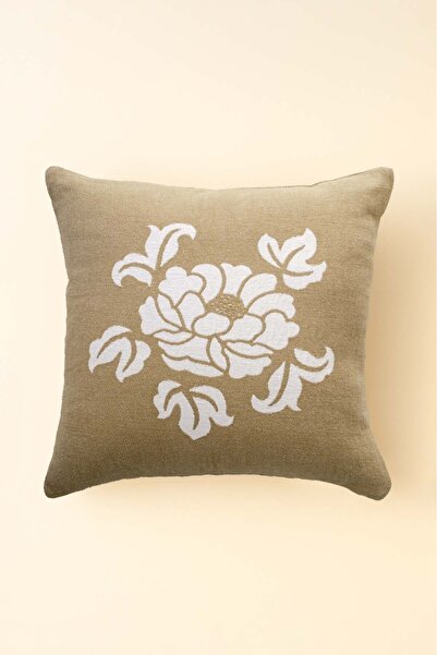 Barine Husă de pernă din amestec de in jacquard floral 45x45 cm