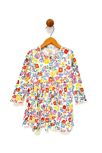 By Cwhr bumbac 100% material reiat Rochie pentru fetiță cu flori și nasturi î...