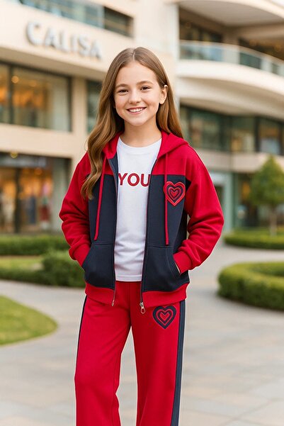 Calisa Girl's 3-Piece Tracksuit Set Cardigan T-Shirt Bottom 4-16 Years Old -
