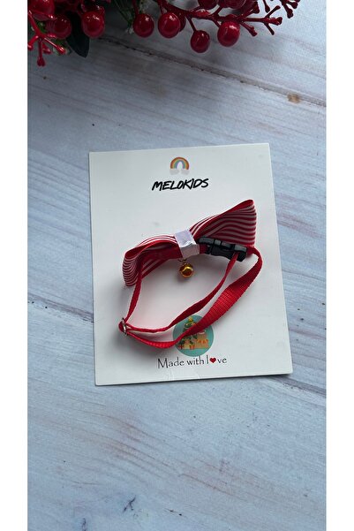 MeloKids Christmas Themed Red Striped Cat and Small Breed Dog Collar