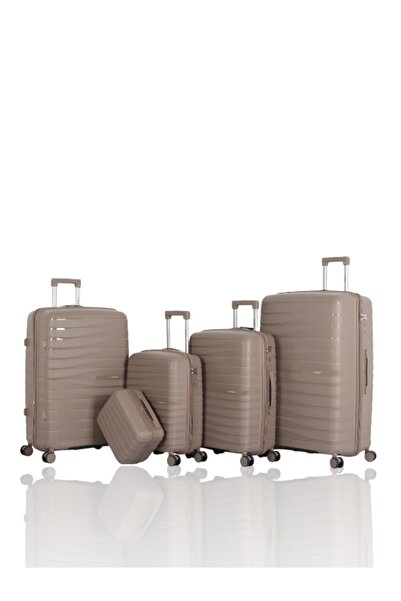 AVIATOR Luxury and complete travel bag set – 5 pieces made of highly durable, break-resistant polypropylene