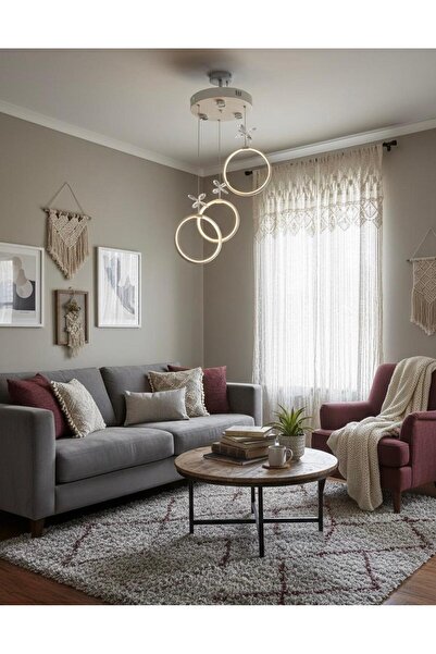 BİAVİZE 3'LÜ BEYAZ MODERN LED AVİZE