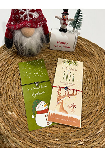 FIERA JEWELRY New Year Card Star and Evil Eye Bead Detail Set of 2 Black String Adjustable Bracelets