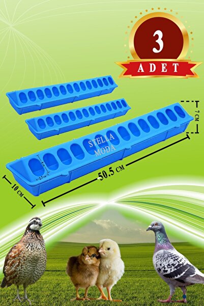 MUTLU TAVUKÇULUK Civciv Tavuk Güvercin Yemliği 50 cm 3 Adet Yemlik