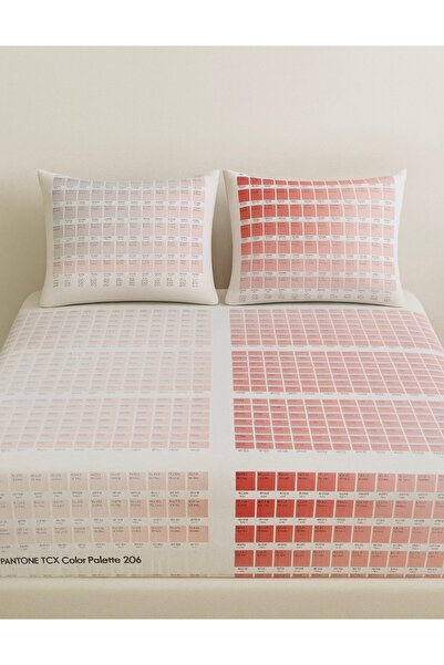 Home Cotton Satin Elastic Double Bed Sheet and 2 Pillowcases (Kartela Printed)