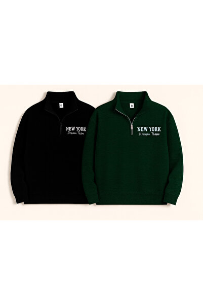 MARKATEM سترة ديكيا القطنية ذات مطبوع خيوط من الأمام 3iplik newyork