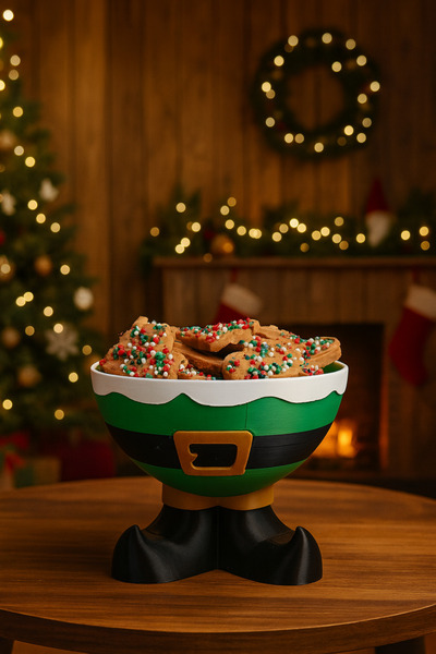 MİR STORE 3D Baskı Elf Ayaklı Yılbaşı Sunum Kasesi