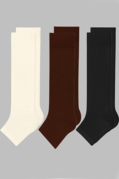 COTENCONCEPT 3 Adet Burunsuz Basic Pamuk İçerikli Yoga Tozluk