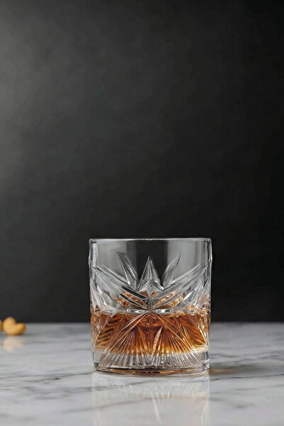 Paşabahçe Crystallin Cielo 4'lü Kristal Viski Bardağı Seti 210 cc - Özel Kesim Dekorlu (68474)