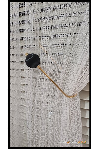 venedik home New Double-Breasted Fastening Ghost Clamps Attached to Cornice Gold & Black 1 Piece (Easy Installation Without Drilling Walls)