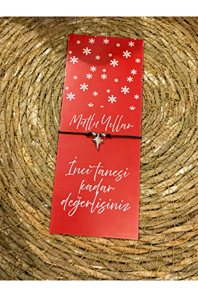 FIERA JEWELRY Polar Star Black Rope Adjustable Bracelet with New Year Card