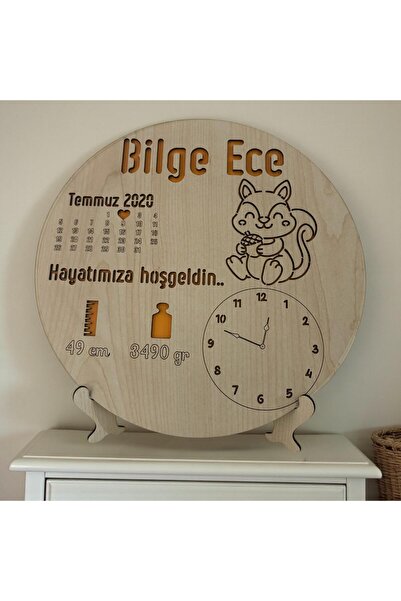 Pelince لوحة ولادة مخصصة باسم المولود الجديد |   هدية ولادة على شكل سنجاب مع ...