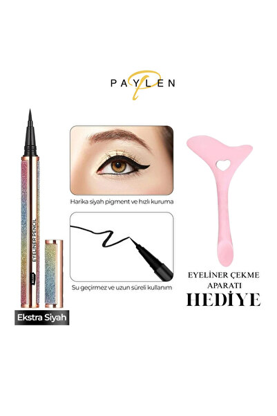 PAYLEN Suya Dayanıklı Kalıcı Eyeliner Seti 2 Adet- Eyeliner Çekme Aparatı HEDİYE