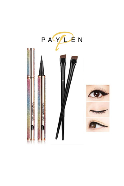 PAYLEN Profesyonel Kristal Model Likit Eyeliner ve Açılı Eyeliner Fırça