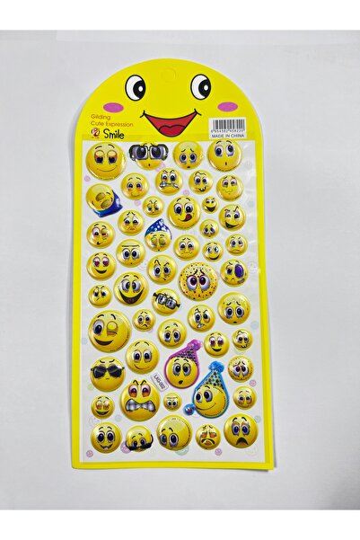 Ctc Gümrük Ürünleri مجموعة ملصقات إيموجي ثلاثية الأبعاد - ملصق وجه مبتسم للمع...